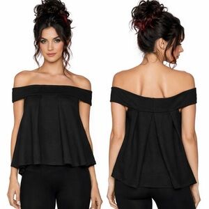 🖤 Free People Priscilla Black Off-Shoulder Top 🖤